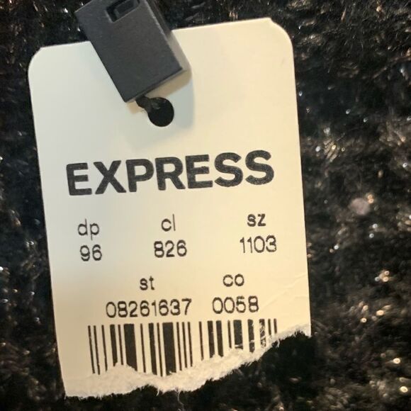 NWT Chunky knit black,metallic accent, with puffy sleeves.sz M - Picture 12 of 13